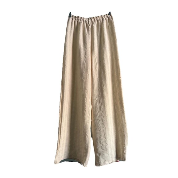 Vrg Grl Pants - Vrg Grl Wide Leg Cream Pants Pull On Lounge Textured Quiet Luxury Size 10